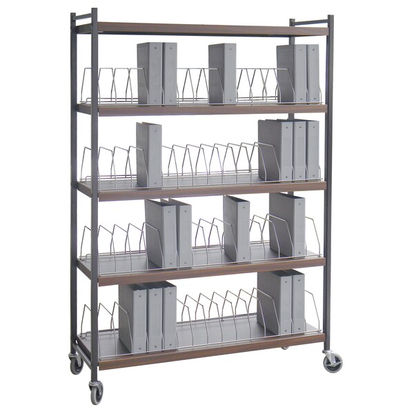 Vertical Open Chart Rack 60 Binder Capacity in Gray 70HX49-3/4WX17D